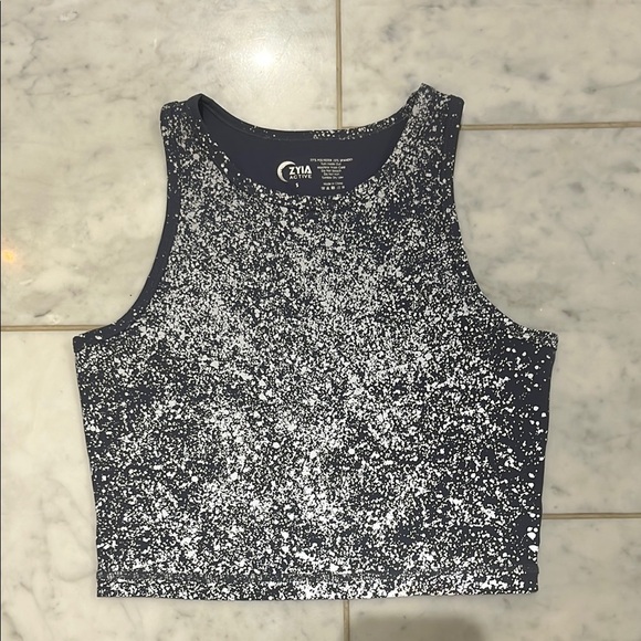 Navy reflective Speckled Crop Top and Shorts Set (can be sold separately) - Picture 3 of 5